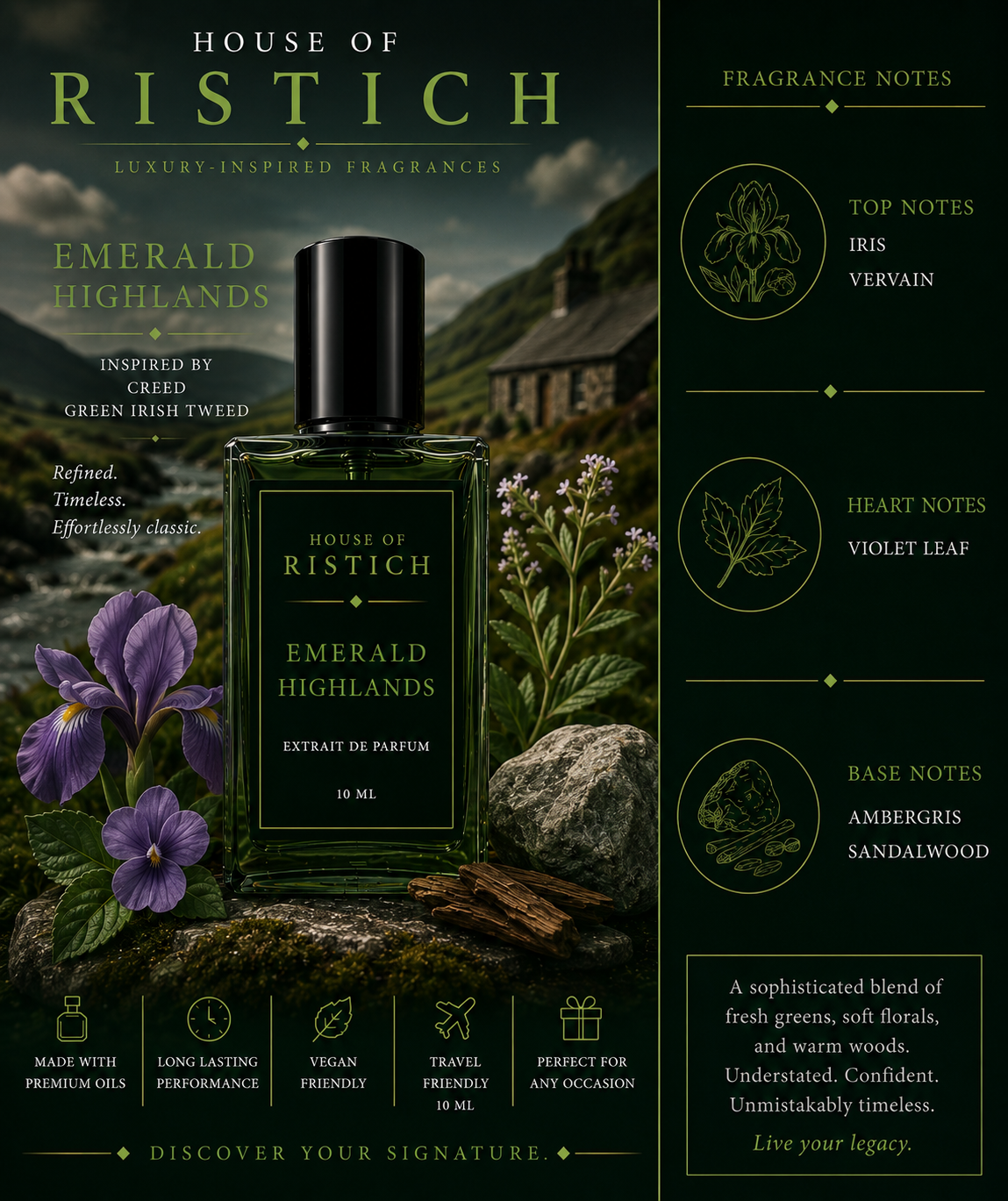 Emerald Highlands: Inspired By Creed Green Irish Tweed